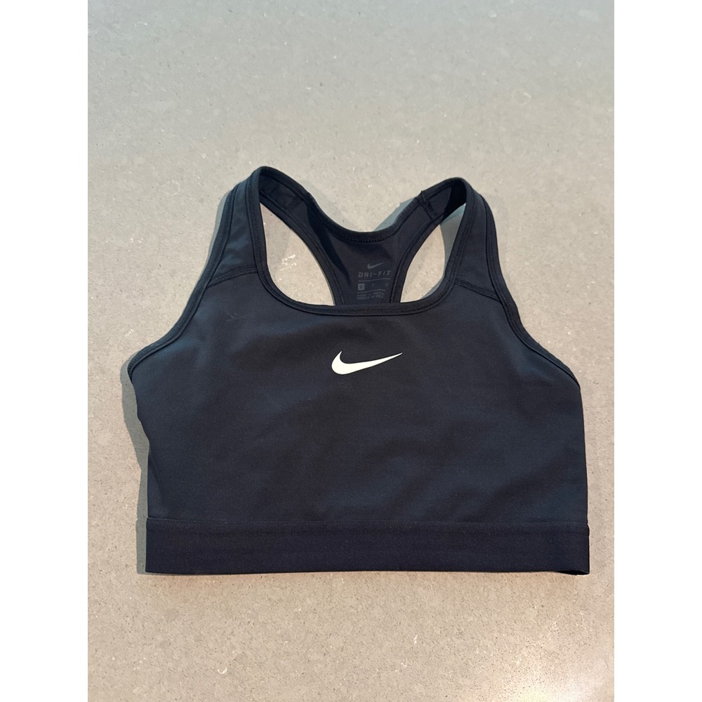 Nike Dri-FIT Sports Bra Racerback Black Women's Activewear‎ Workout Top